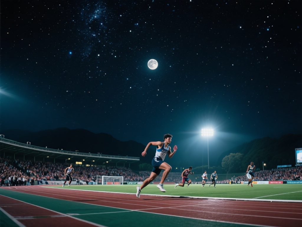 夜晚的体育赛事总能带来与白天截然不同的体验。星空作